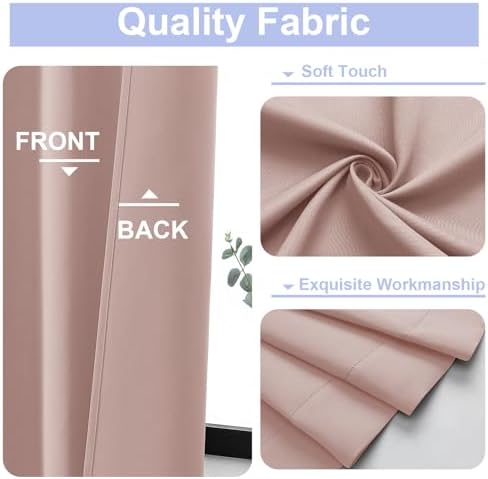 Simplebrand Ava Blush Extra Long Blackout Curtains 108 Inches Long 2