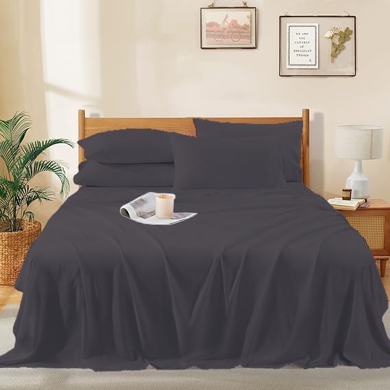 RECCI Luxury 4-Piece Sheet Set 100% Egyptian Cotton 1000 Thread Count