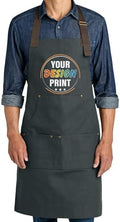 TEEAMORE Custom Workwear Apron with Pockets Logo Text Embroidered &