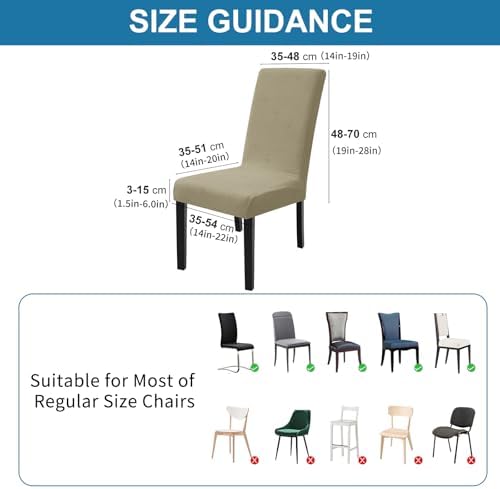 Dining Chairs Cover Set of 4,Chair Covers for Kitchen,Khaki