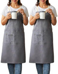 2 Pack Kitchen Cooking Aprons with Pockets for Men Women Canvas