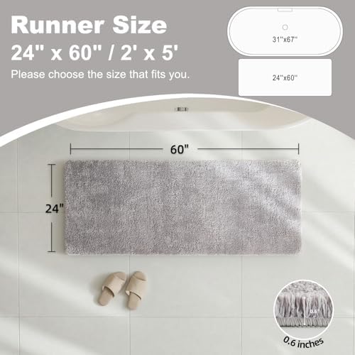 TYUU Bathroom Runner Rug, Ultra Soft Long Bath Mat Machine Washable