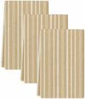 Brown Beige Striped Kitchen Towels Set of 3, Absorbent Microfiber Dish