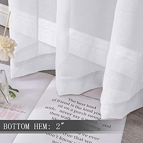 Tollpiz Sheer Curtain Linen Textured Bedroom Curtains Sheer Light