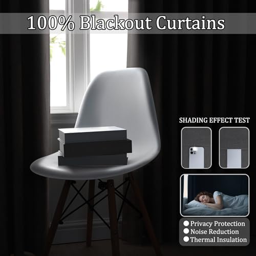 Fcosie Pinch Pleat Full Blackout Curtains & Drapes 84 Inch Length, 2