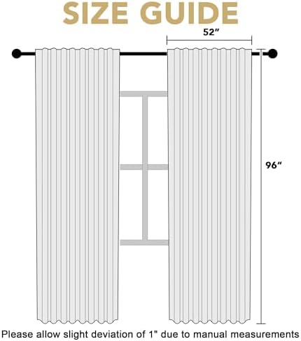 H.VERSAILTEX Oatmeal Blackout Curtains 96 Inch Long 2 Panels, Pumice