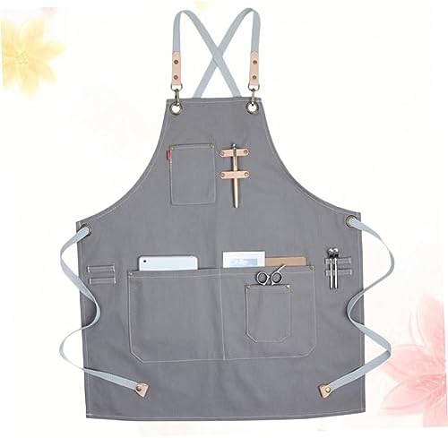Nordic Adjustable Industrial Style Apron Canvas Pockets Halter with