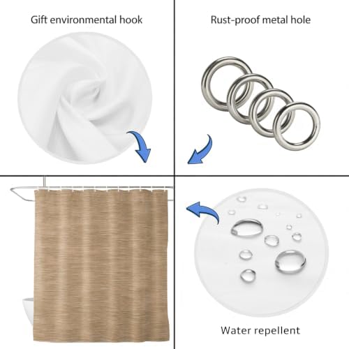 Khaki Solid Color Shower Curtain Waterproof,Shower Curtains for