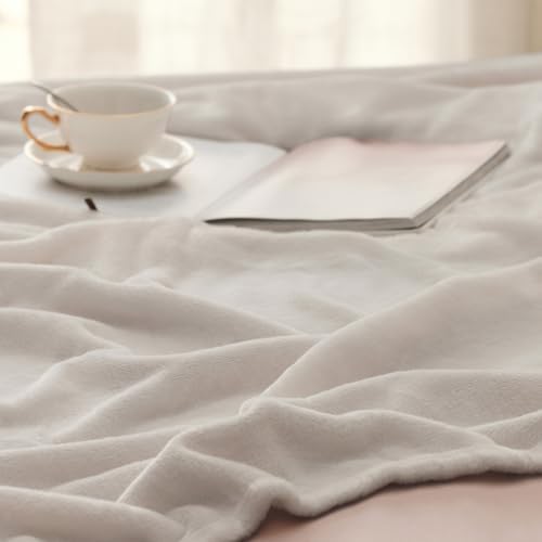 Bedsure GentleSoft Fleece Throw XL Blanket Linen Beige - 300GSM Soft