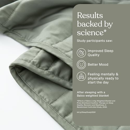 Baloo Weighted Blanket for Adults 25 lb King (Moss, 80"x87")