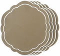 Round Placemats Set of 4, Cotton Linen- Double Layered, Luxury