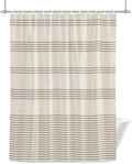 Minimalist Stripes Shower Curtain, Vintage Brown Striped Lines Linen
