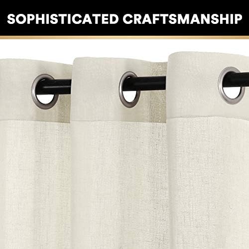PrinceDeco Linen Curtains Semi-Sheer Light Filtering,2