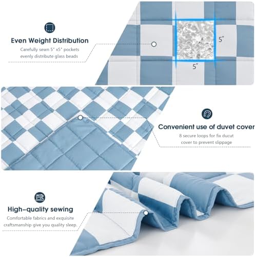 Weighted Blanket for Adults 12lbs, 48"x72", Twin Full Size Cooling