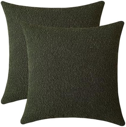 Jeneoo Sage Green Decorative Square Thick Throw Pillow Covers Fine