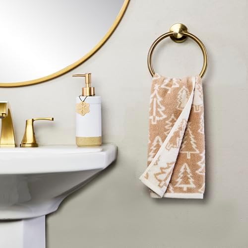 SKL Home Christmas/Winter Mod Tree Hand Towel Set-2pc, 100% Cotton