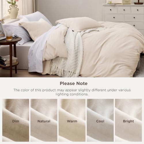Bedsure Prewashed Duvet Cover Full, Cotton-Like Soft Bedding Set