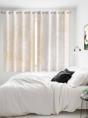 Curtains for Living Room 84 Inches Length Cream Abstract Mottled