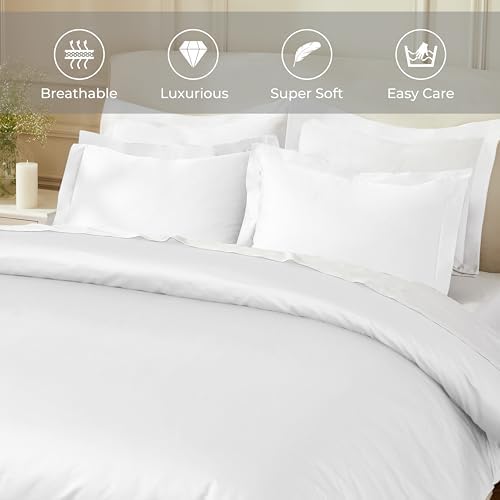 BLUENILEMILLS Cotton 850 Thread Count Duvet Cover Set, Soft Comforter