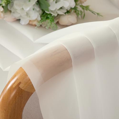 Lecloud Sheer Curtain Panels Set 96" Inches Long, Solid Voile Light