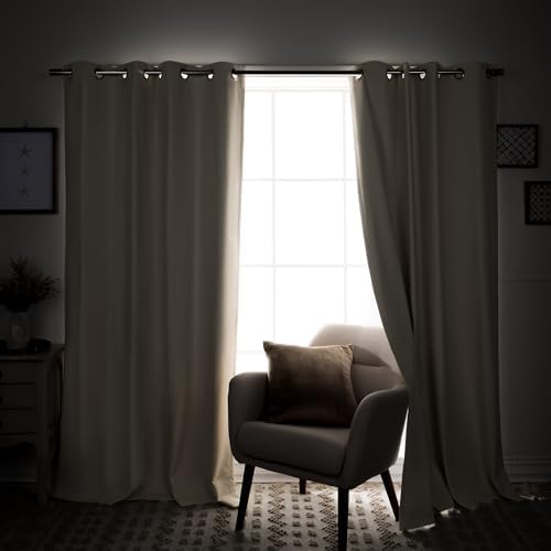 Home Fashion Max Total Blackout Set of 2 Linen Textured Curtains