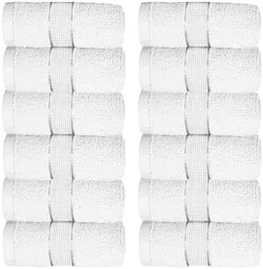 COZY TRENDS Washcloths Pack of 12-100% Cotton - 600 GSM Soft &