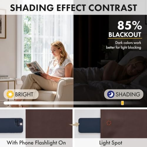 MIULEE Dark Brown Blackout Curtains 72 Inch Length for Bedroom 4