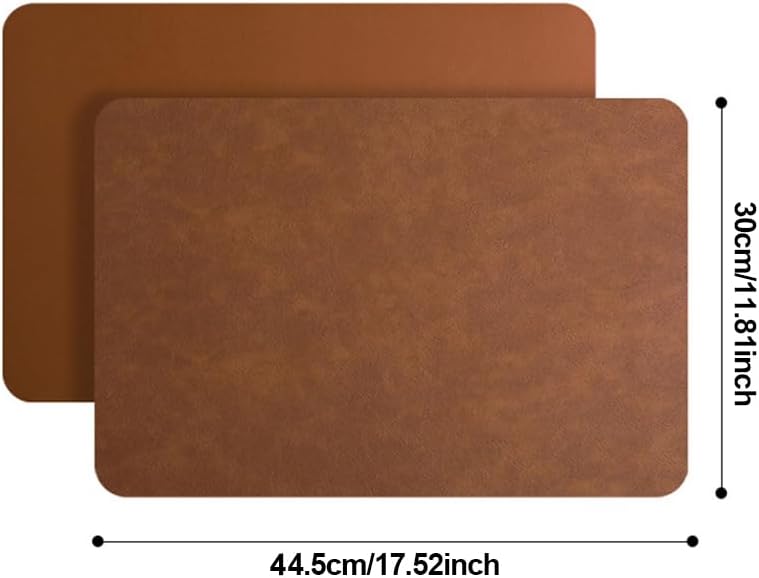 Leather Washable Placemats, Thick Faux Leather Heat Resistant