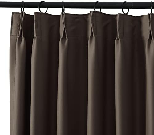 TWOPAGES Chocolate Room Darkening Curtains 52x84 Pinch Pleated Drapes