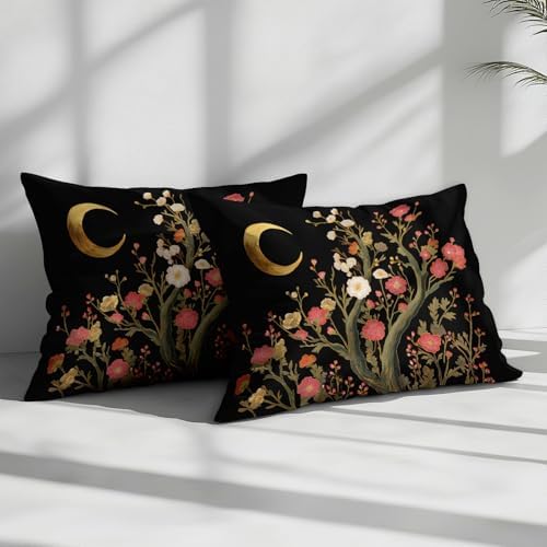 California King Duvet Cover Set Plants Flowers Moon Soft Microfiber