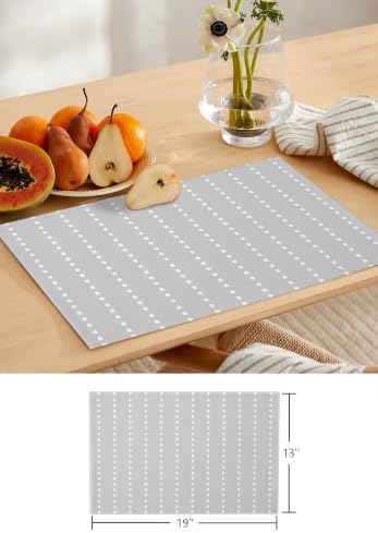 Faint Lines Table Runner and Placemats Set of 4 Smooth Surface Cotton