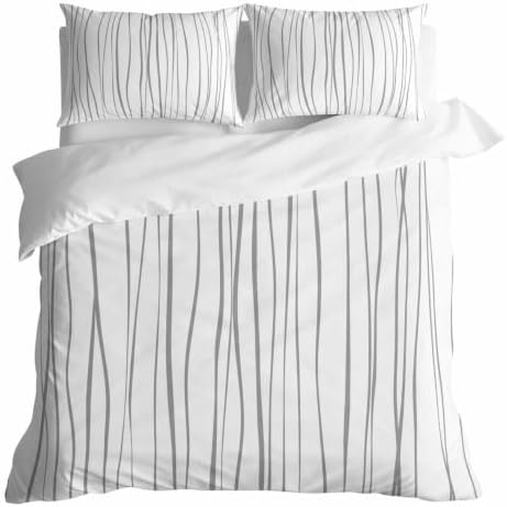 3 Pieces Duvet Cover Queen Bedding Sets Abstract Lines Texture Luxury
