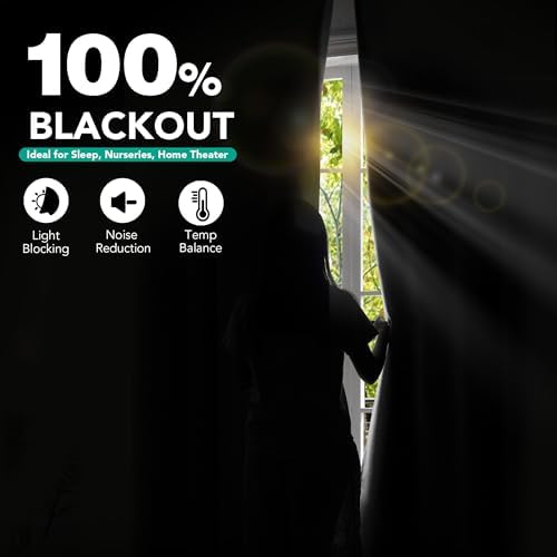 Deconovo Blackout Curtains for Bedroom, Living Room 63 Inch Long 2