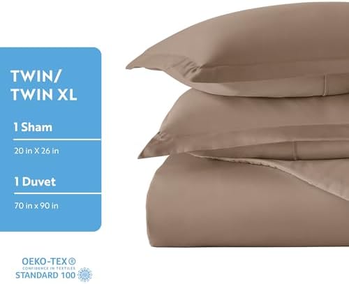 Linen Market Duvet Cover Queen (Taupe) - Experience Hotel-Like Comfort