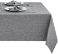 Gray 60x120 Rectangle Polyester Linen Farmhouse Tablecloth
