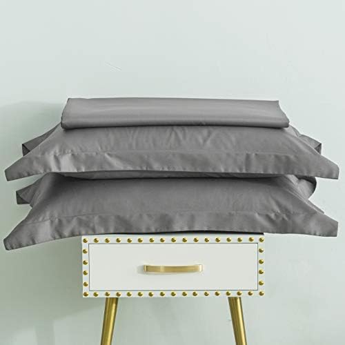 SUSYBAO Soft Grey Duvet Cover Queen 100% Cotton 3 Pieces Set
