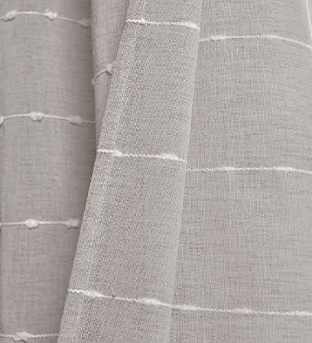 Lush Decor Farmhouse Textured Back Tab/Rod Pocket Sheer Window Curtain