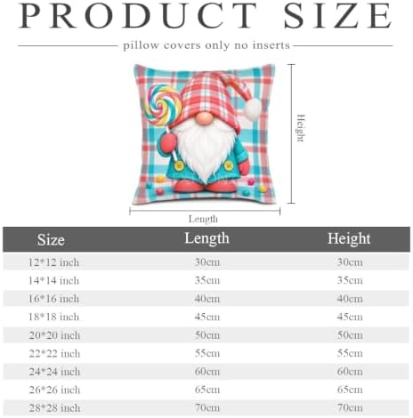 Plaid Decor Pillow Covers 22x22 Inch Set of 2 Linen for Birthday