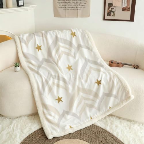Minimal Drape Double-Layer Sherpa Fleece Throw Blanket 60”x 80”