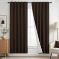 Yakamok Chocolate Brown Blackout Curtains 72" Long with Back Tab 40"