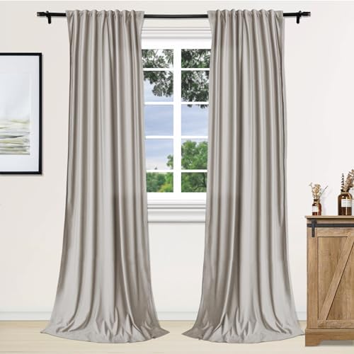Fcosie Room Darkening Velvet Curtains with Rod Pocket and Back Tab