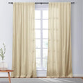 TWOPAGES Simple Taupe Luster Cotton Velvet Curtain with Back Tab