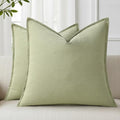 decorUhome Fall Sage Green Linen Throw Pillow Covers 20x20 Set of 2