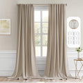 MIULEE Taupe Back Tab Blackout Curtains 52x96 Inch Long 2 Panels Set