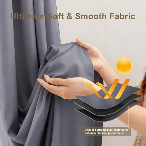 MaKefeile Pinch Pleated Curtains Blackout Two Pages Pinch Pleated