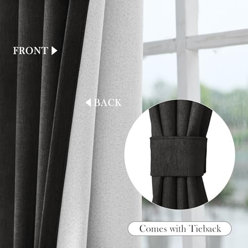 Macochico Extra Wide 100% Blackout Curtains for Sliding Door Bedroom