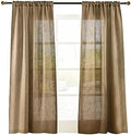 Valea Home Soft Burlap Look Natural Tan Rod Pocket Window Curtain