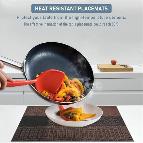 Place Mat Woven Vinyl Placemats Set Place Mats Crossweave Non-Slip