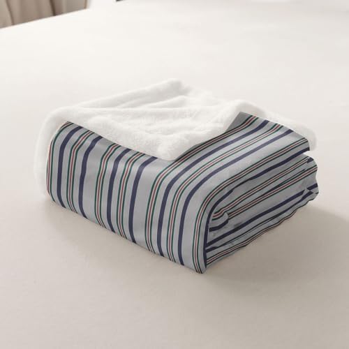 Erosebridal Gray Stripes Fleece Blanket Twin 60x80 Inch | Men Women