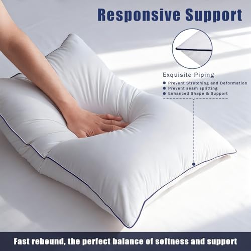 Throw Pillow Inserts Set of 2-Fluffy Square Cushions with 100% Cotton